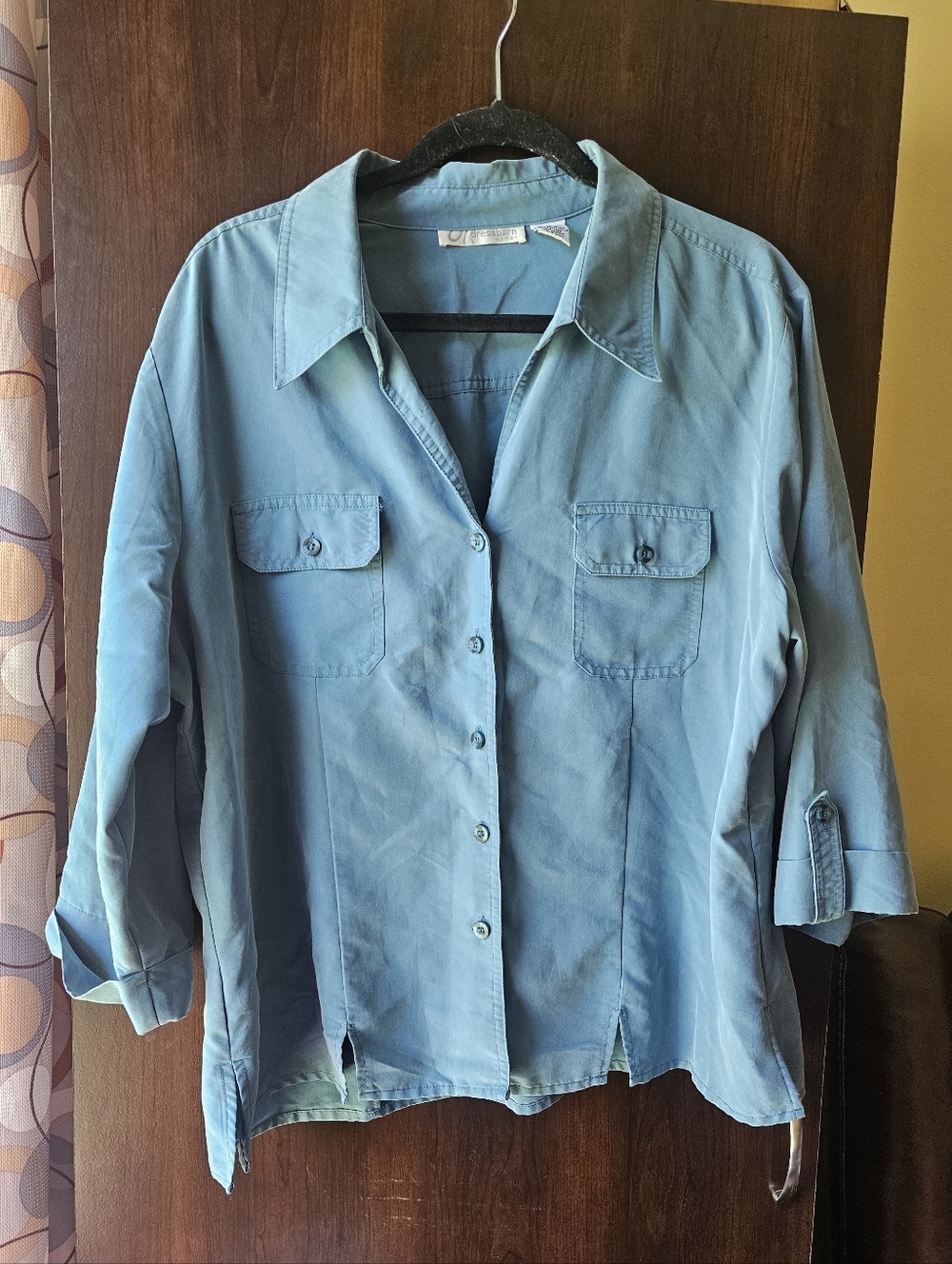 Dressbarn Teal Button-Up Blouse Size 1X